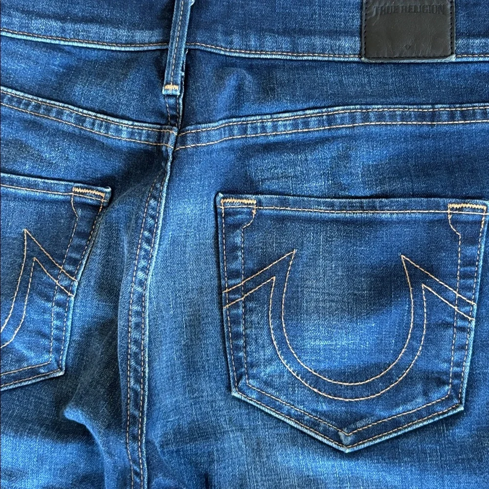 True‎ Religion Nu Boy Mid Rise Slouchy Skinny Blue Jeans Size 26
